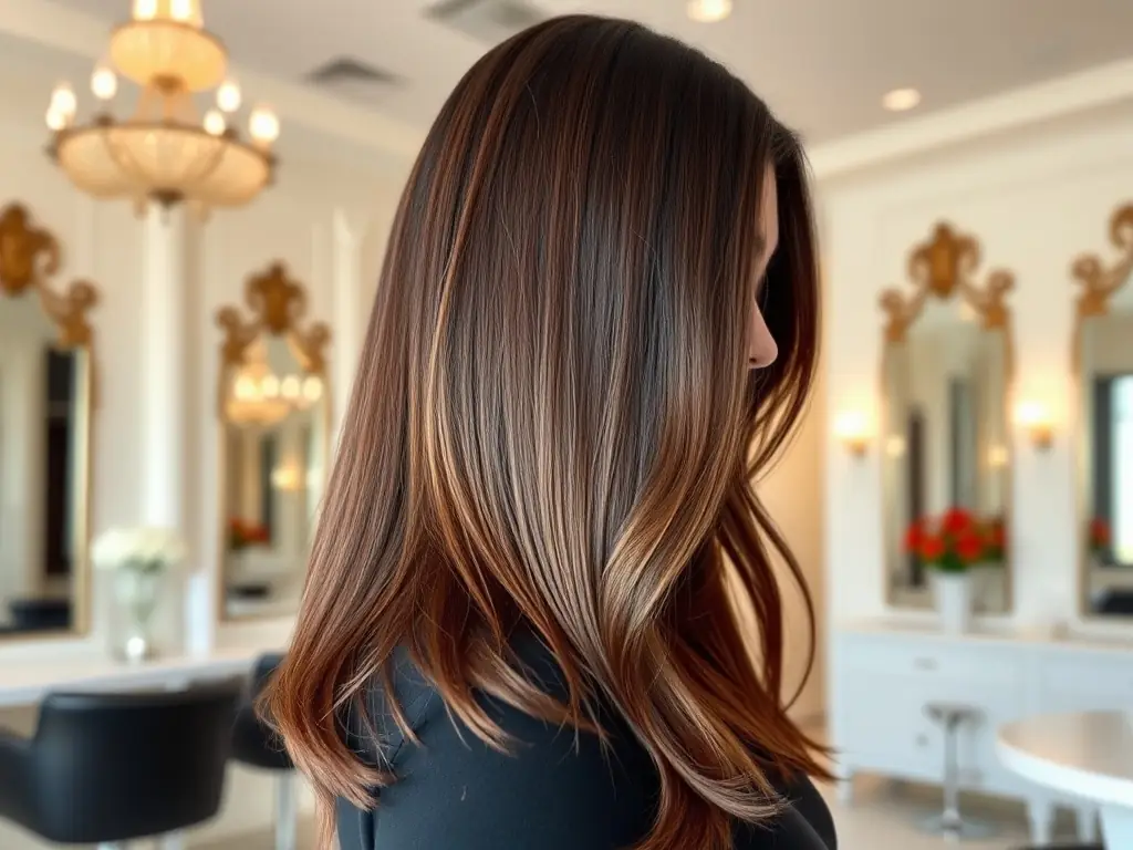 A close-up shot of a client's hair showcasing vibrant, healthy color achieved through Salon@Church's maintenance-based color service. The image highlights the seamless blend and natural-looking growth.